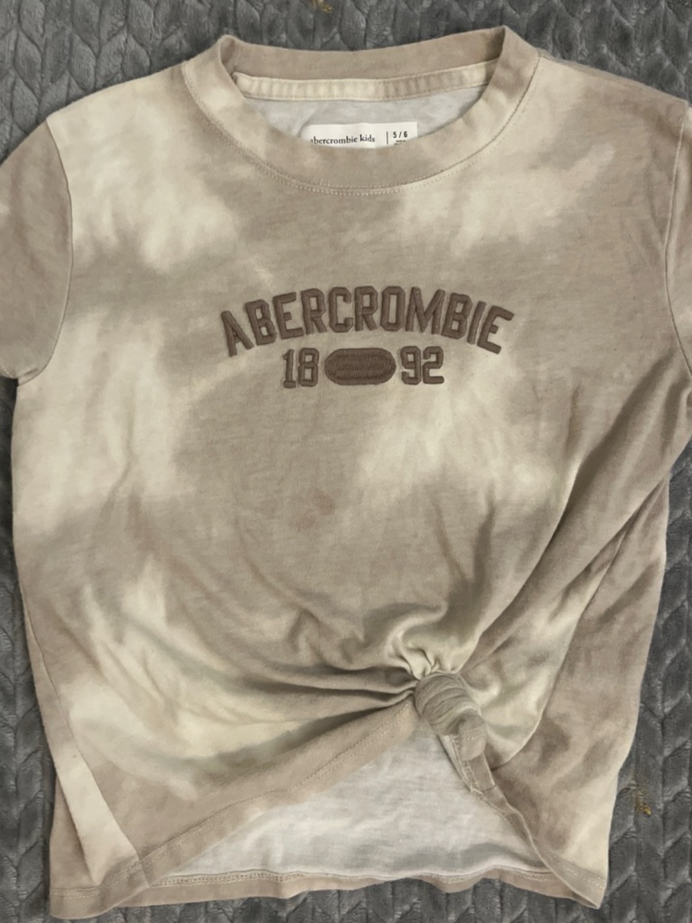 abercrombie kids Beige Tie-Dye Short Sleeve Crew Tee